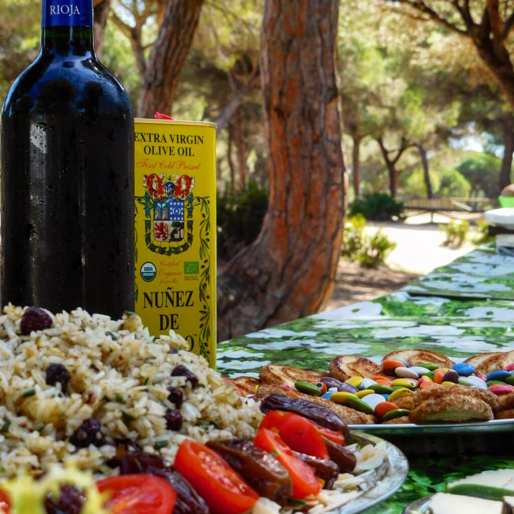 Fresco Tours gourmet picnic lunch using local Extra Virgin olive oil.