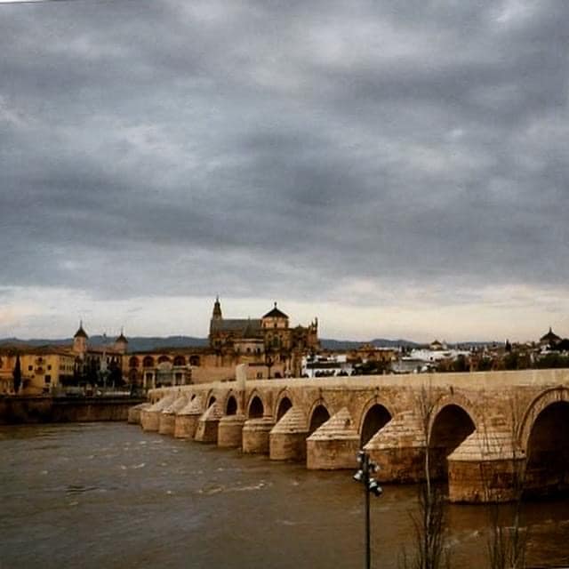 The Roman bridge over the Guadalquivir River in Cordoba.
