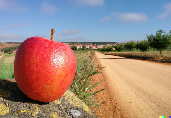 An apple on the Camino de Santiago waiting for a Teacher.